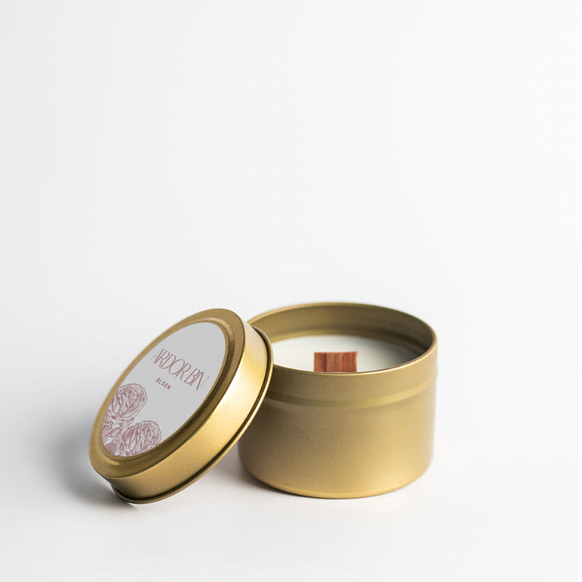 Bloom Gold Travel Candle 4 oz. - Ardor Bin
