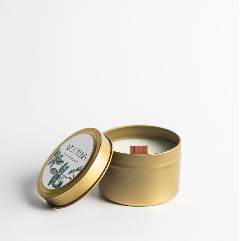 Apple Breeze Gold Travel Candle 4 oz. - Ardor Bin