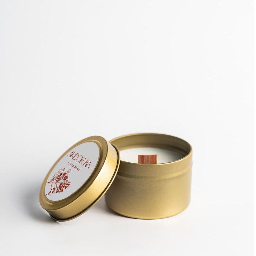 Rustic Dawn Gold Travel Candle 4 oz. - Ardor Bin