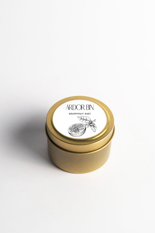 Grapefruit Gust Gold Travel Candle 4 oz. - Ardor Bin