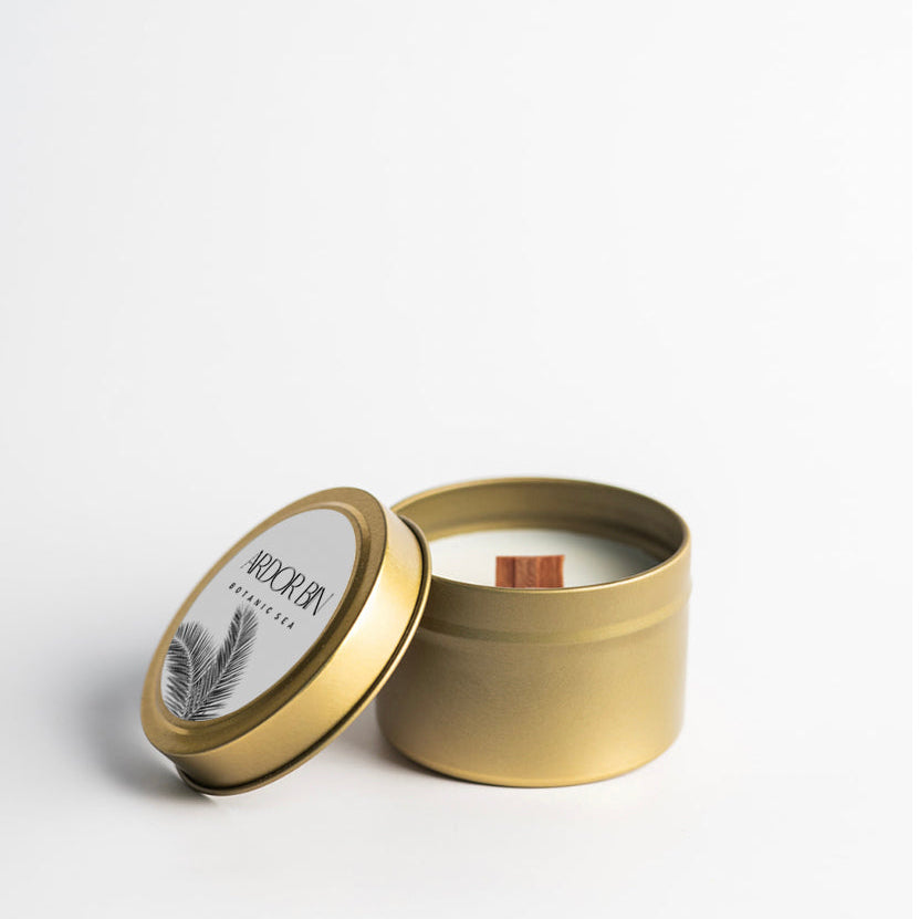 Botanic Sea Gold Travel Candle 4 oz. - Ardor Bin