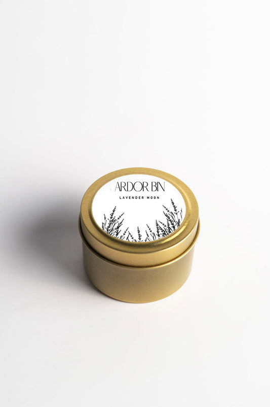 Lavender Moon Gold Travel Candle 4 oz. - Ardor Bin